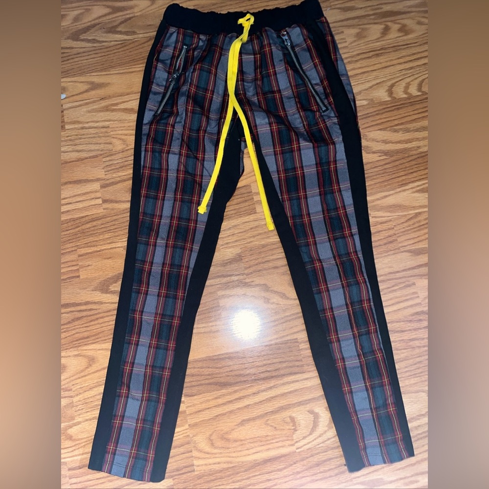 CIVIL REGIME Black Red Plaid Drawstring Jogger Pant Men’s medium Street Core